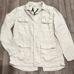 Vintage Azzaro Mens Tan Linen Safari Jacket